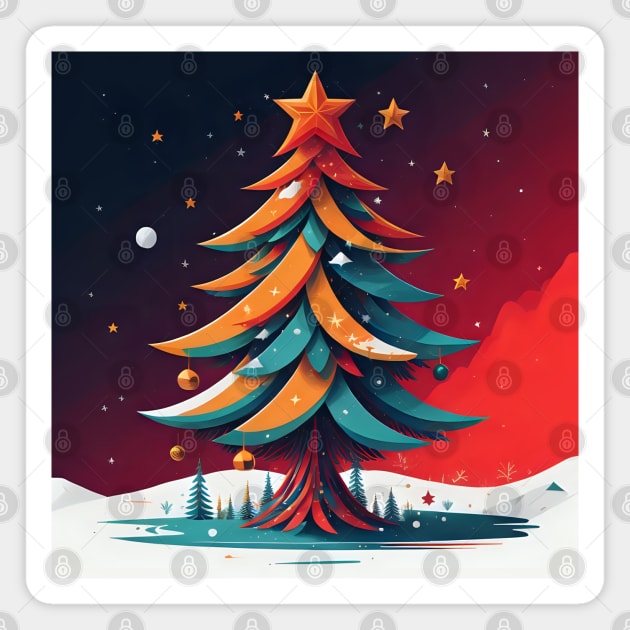 Painting of christmas tree Magnet by Virshan